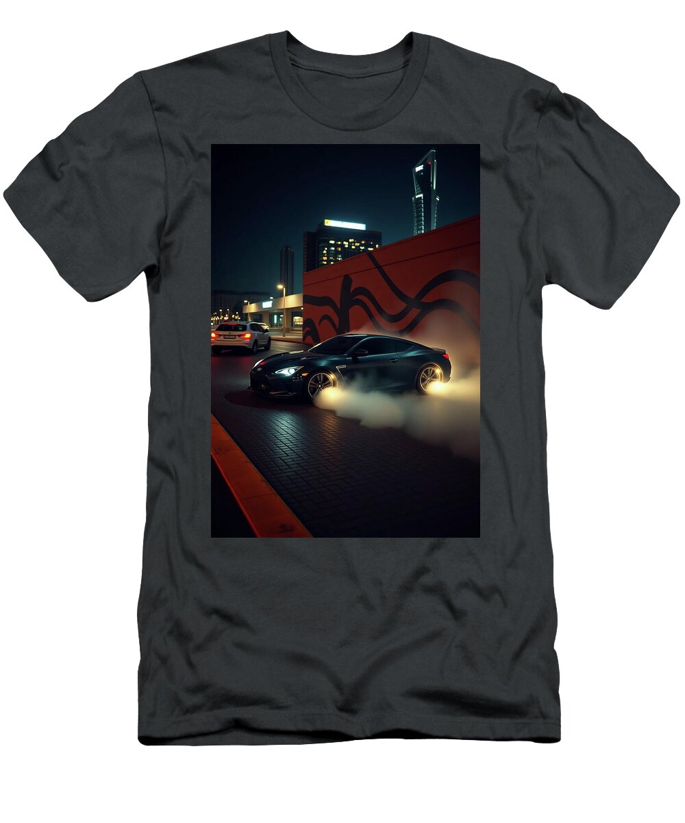 Night Drift in Urban Area Carstoon Concept T-Shirt