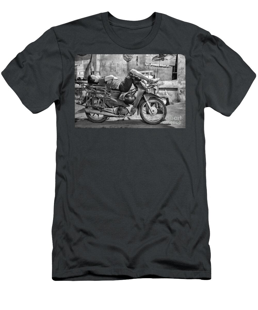 Night Market Nap Time Bw Hanoi Chuck Kuhn T-Shirt