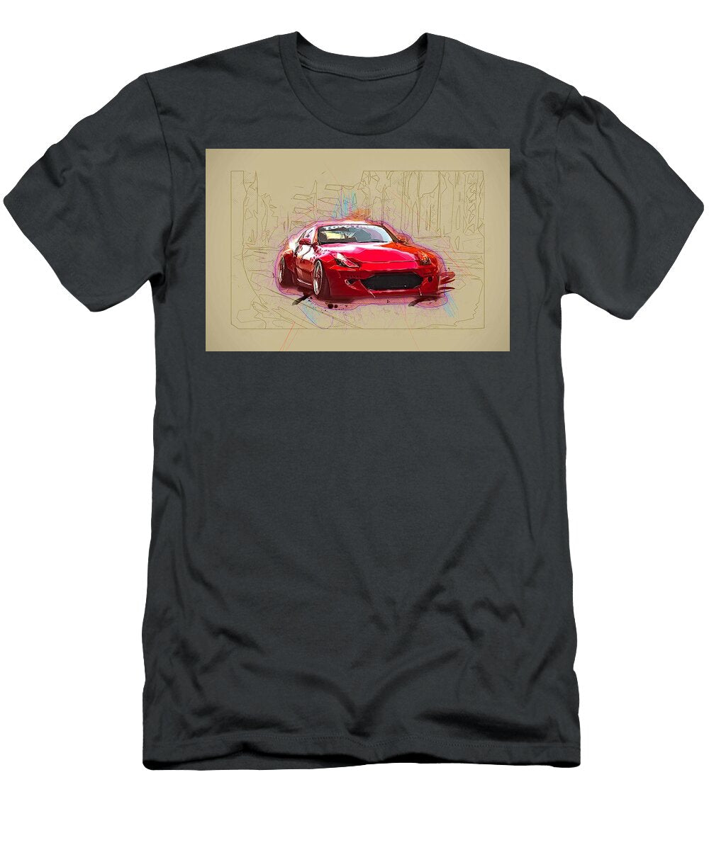 Nissan 350z Lowrider Red Japanese Sports Cars Ola Kunde T-Shirt