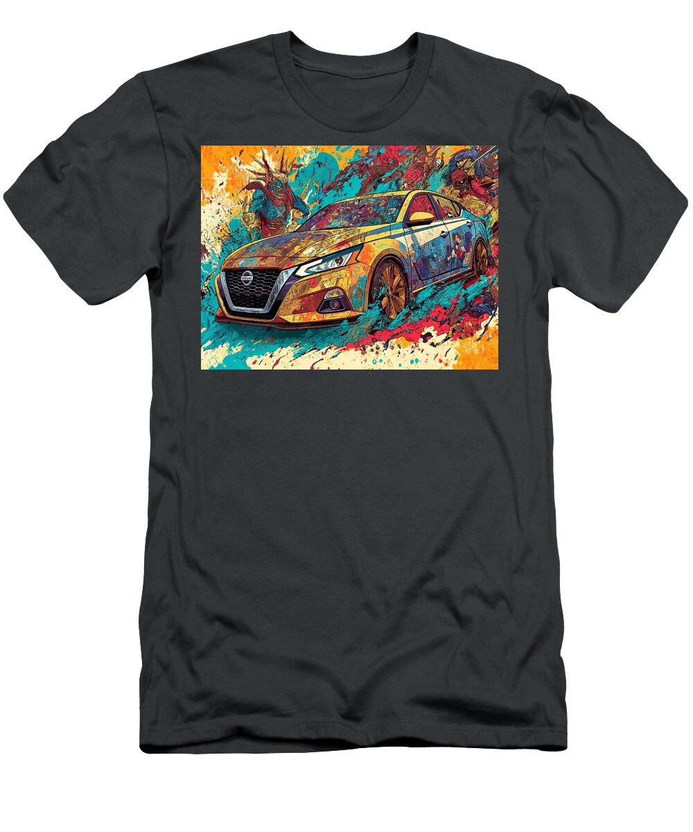 Nissan Altima 2023 Sedan Car Art Colorful Design Vibrant Car Design Hollie Love T-Shirt