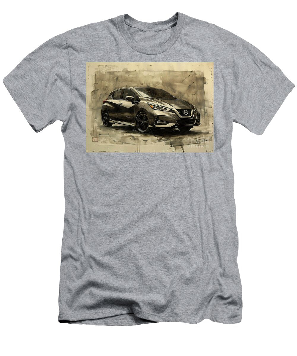 Nissan Car Sketch Modern Hatchback Design Illustration Nissan Versa Car Lowell Harann T-Shirt