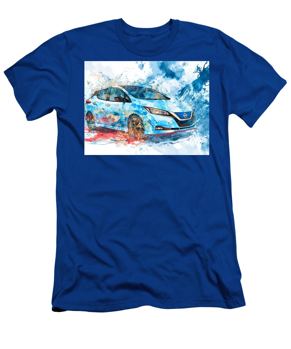 Nissan Leaf 2022 Electric Hatchback Electric Car Abstract Art Electric Car Abstract Art Hollie Love T-Shirt