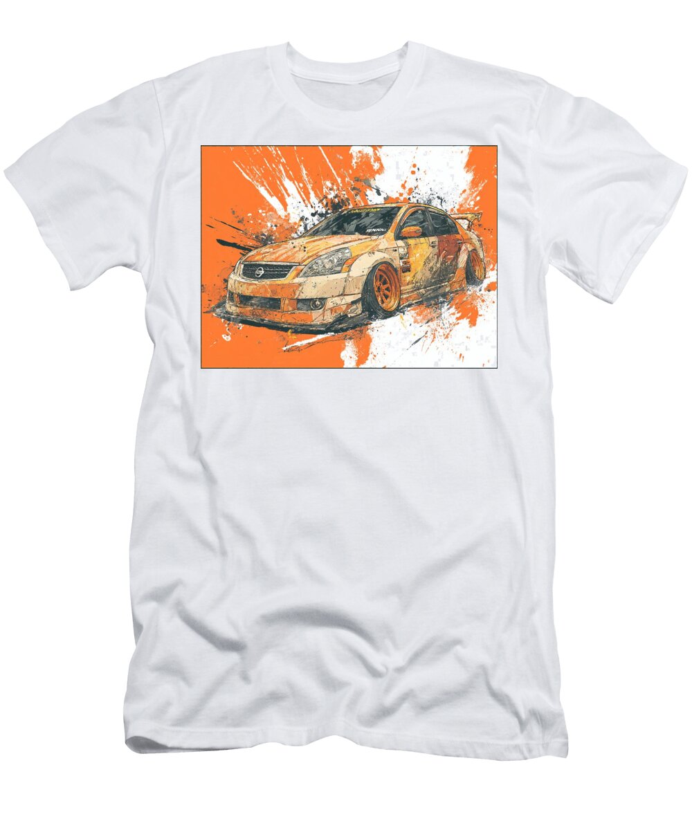 Nissan Sentra 2007 Sedan Car Art Urban Design Vibrant Car Art Hollie Love T-Shirt