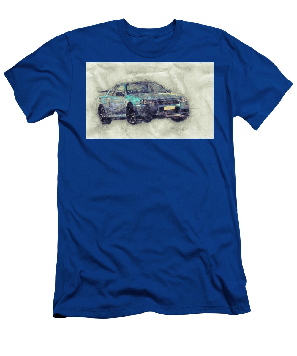 Nissan Skyline Gt R 1 Spors Car Automotive Art Car Posters Studio Grafiikka T-Shirt