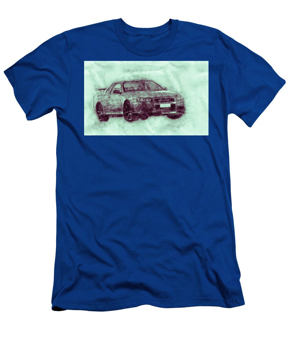 Nissan Skyline Gt R 3 Spors Car Automotive Art Car Posters Studio Grafiikka T-Shirt