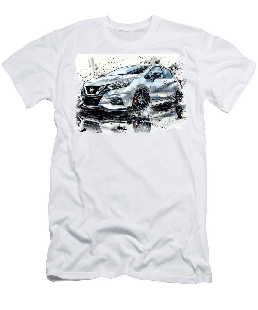 Nissan Versa Nissan Hatchback Concept Car Design Sketch Silver and Black Lowell Harann T-Shirt