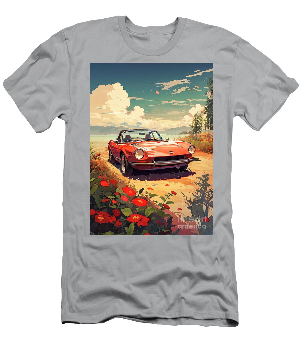 No00217 My Mazda Eunos Roadster Car Ukiyo E Japanese Style Clark Leffler T-Shirt