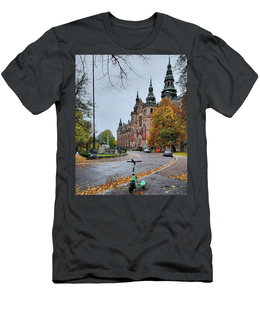 Nordic Museum Scooter on the Fall Street Stockholm Sweden Irina Sztukowski T-Shirt