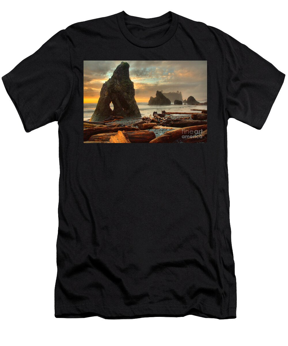 Oange Skies Over Ruby Beach Adam Jewell T-Shirt