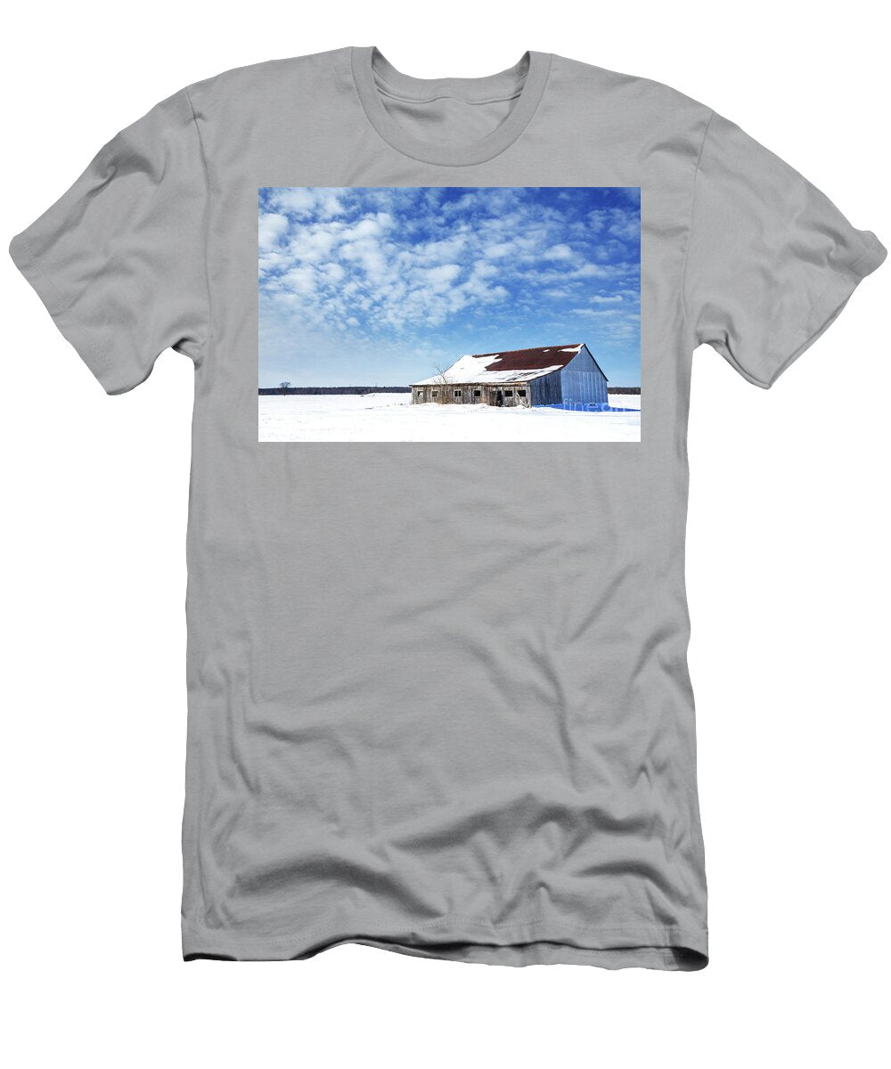 Old Wooden Barn in Quebec Province of Canada Jane Rix T-Shirt