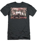 Oldsmobile Toronado Trofeo Classic Black Car Under Cherry Blossoms in a Japanese Garden Destiney Sullivan T-Shirt