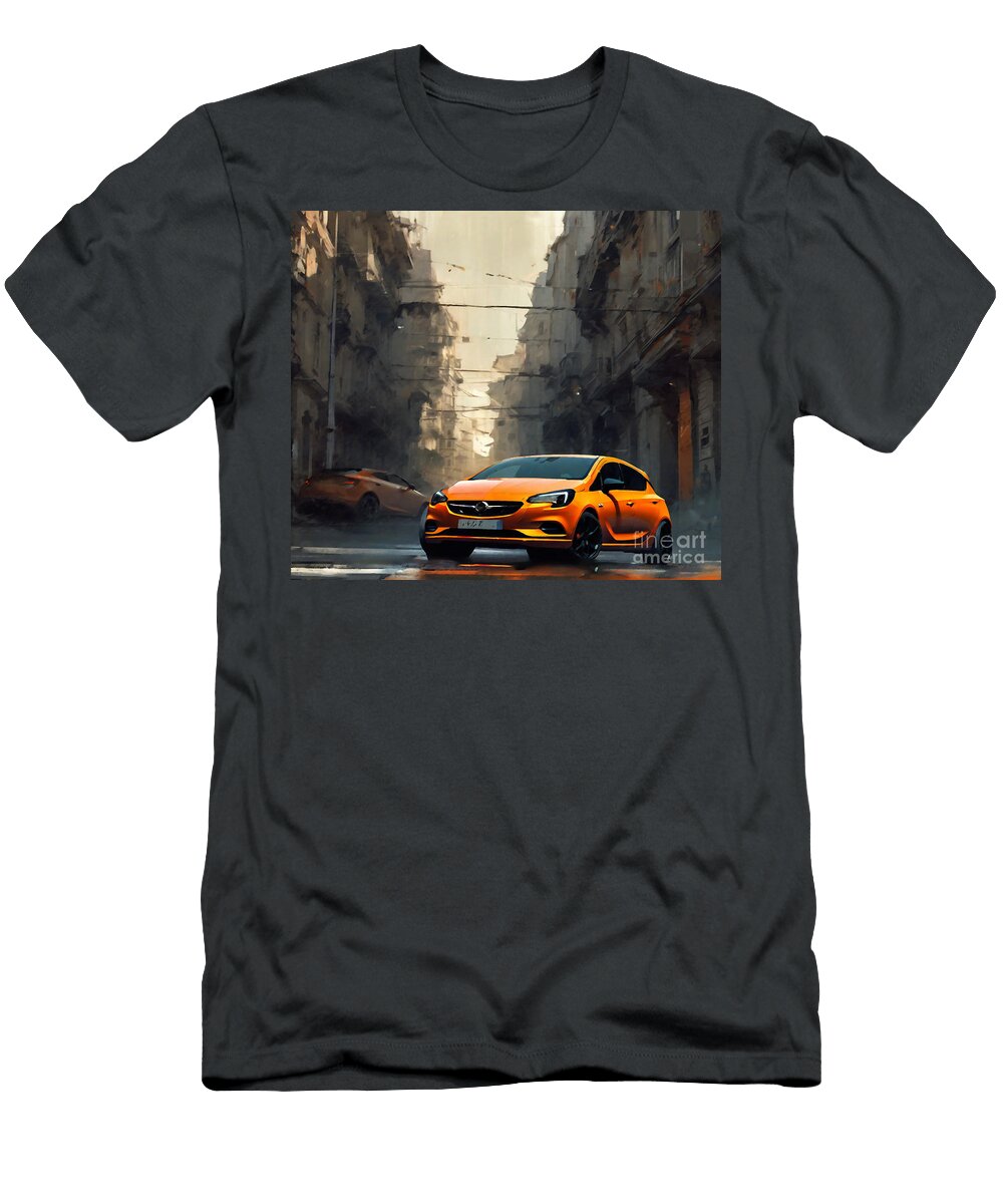 Opel Corsa 2020 Front View Exterior Orange Hatchback Cortez Schinner T-Shirt