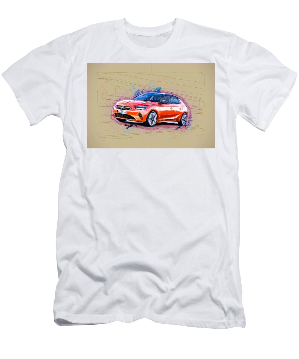 Opel Corsa E 2020 Electric Car Hatchback Compact Cars Orange German Ola Kunde T-Shirt