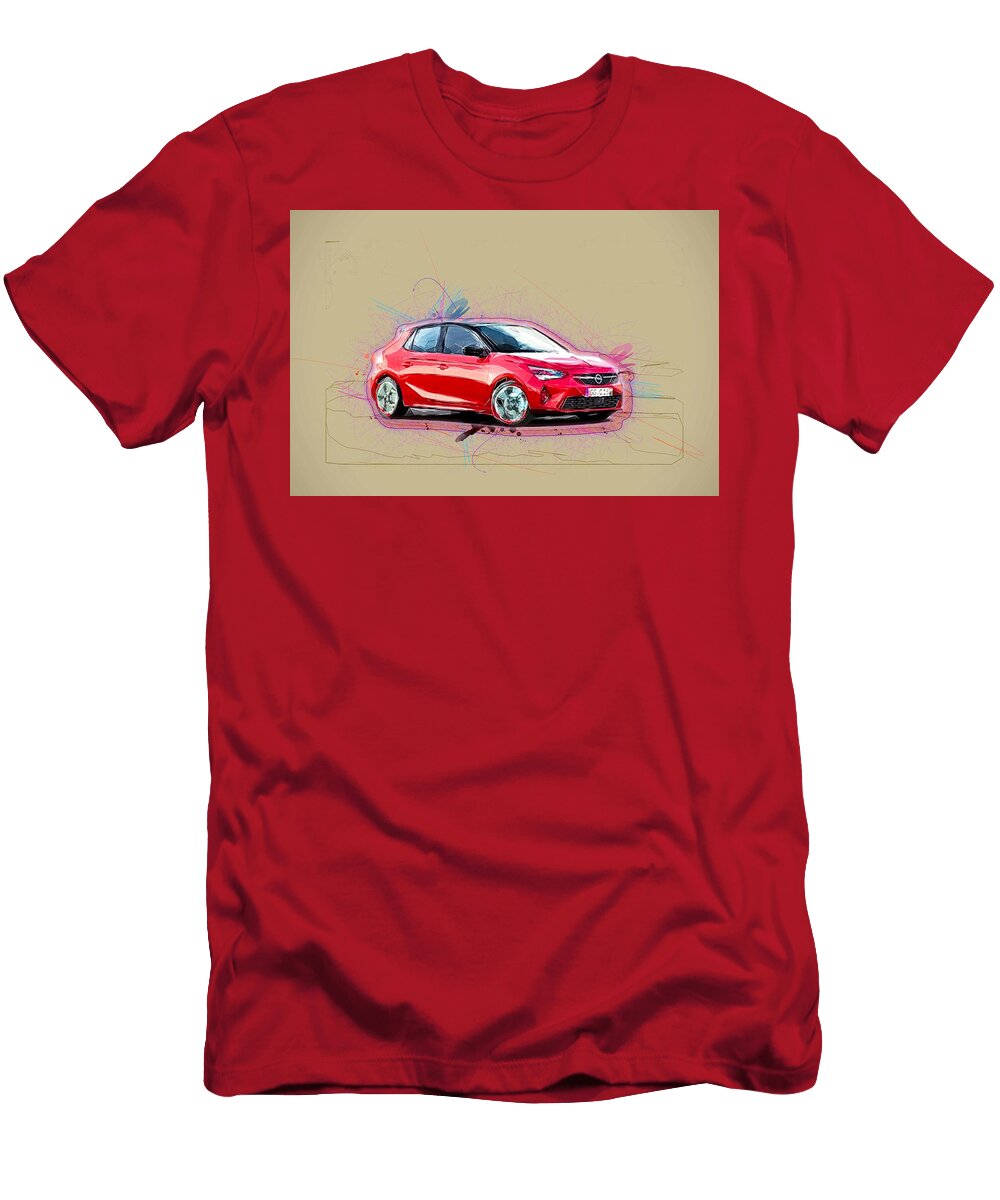 Opel Corsa Gs Line 2020 Exterior Red Hatchback German Cars Ola Kunde T-Shirt