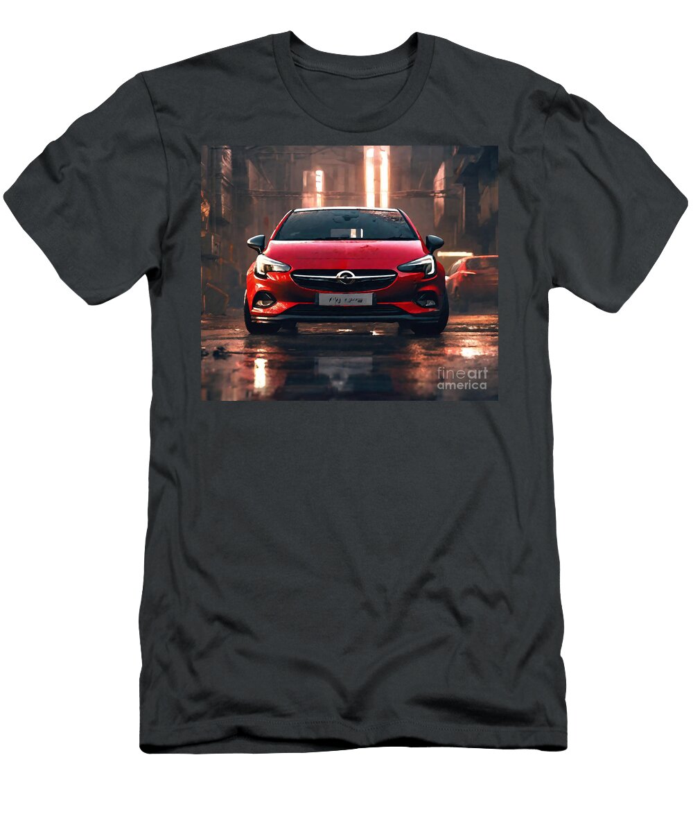Opel Corsa Gs Line 2020 Front View Exterior Red Hatchback Cortez Schinner T-Shirt