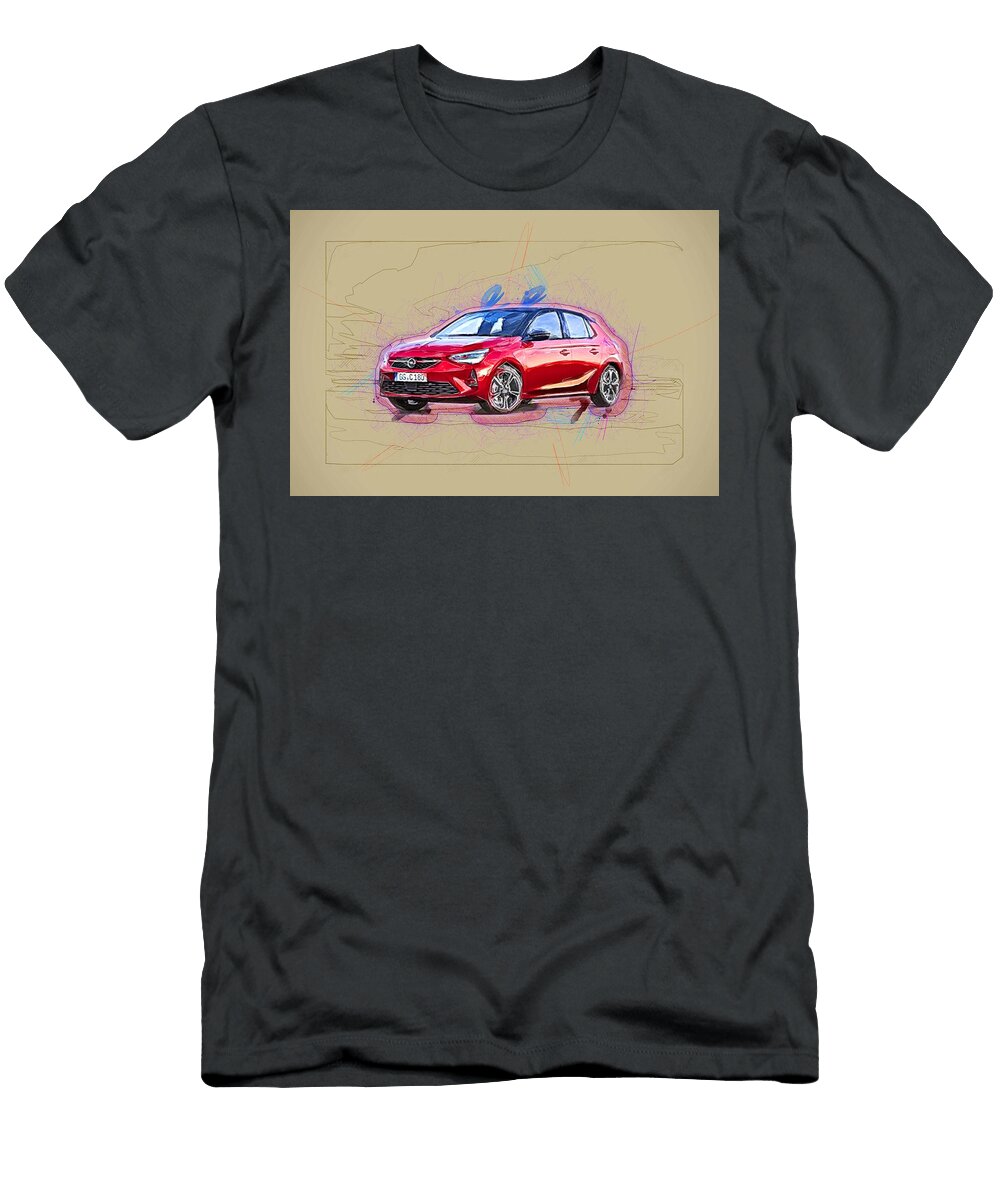 Opel Corsa Road 2019 Cars Hatchback Red German Ola Kunde T-Shirt