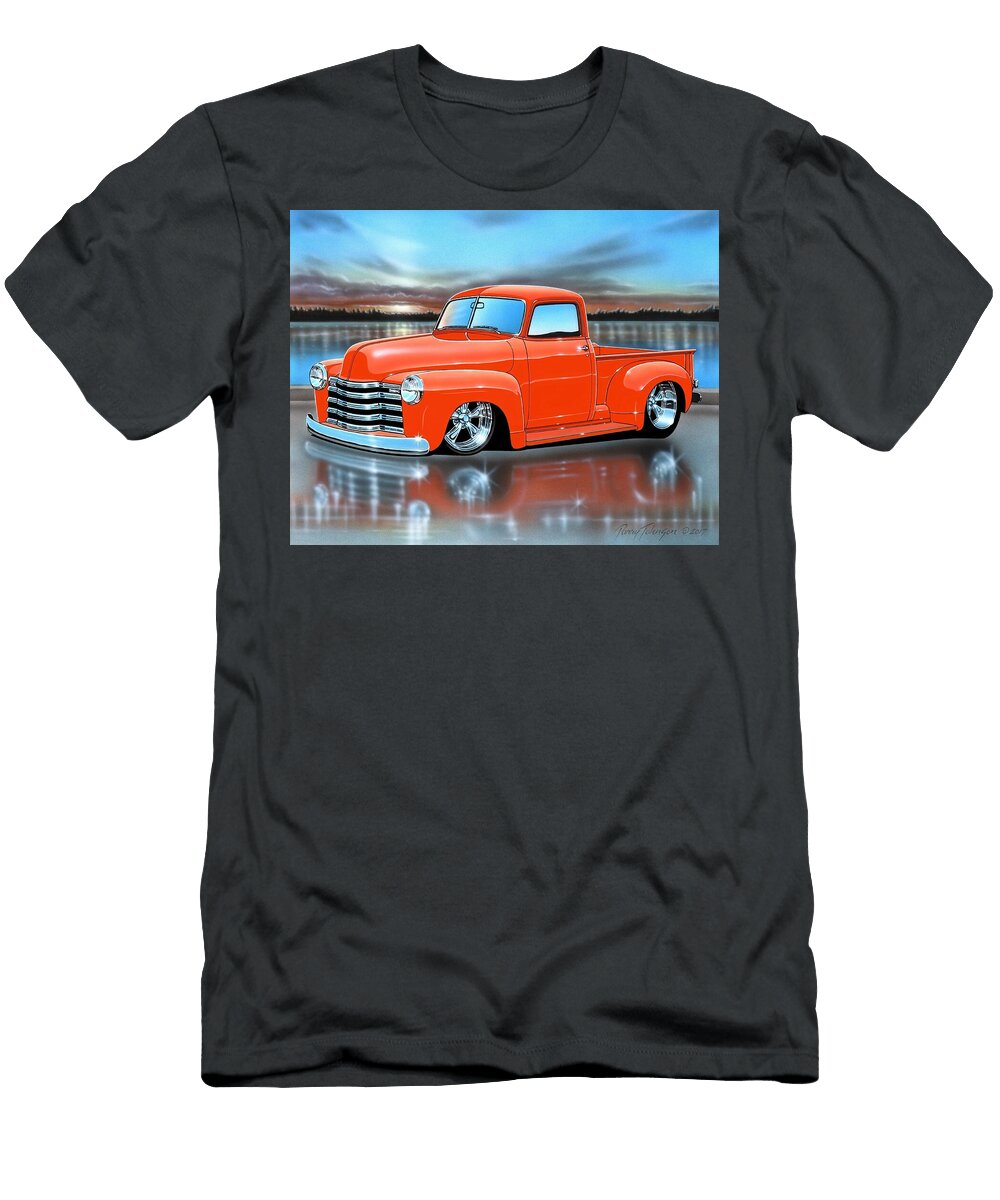 Orange 49 Chevy 3100 Pickup Parry Johnson T-Shirt