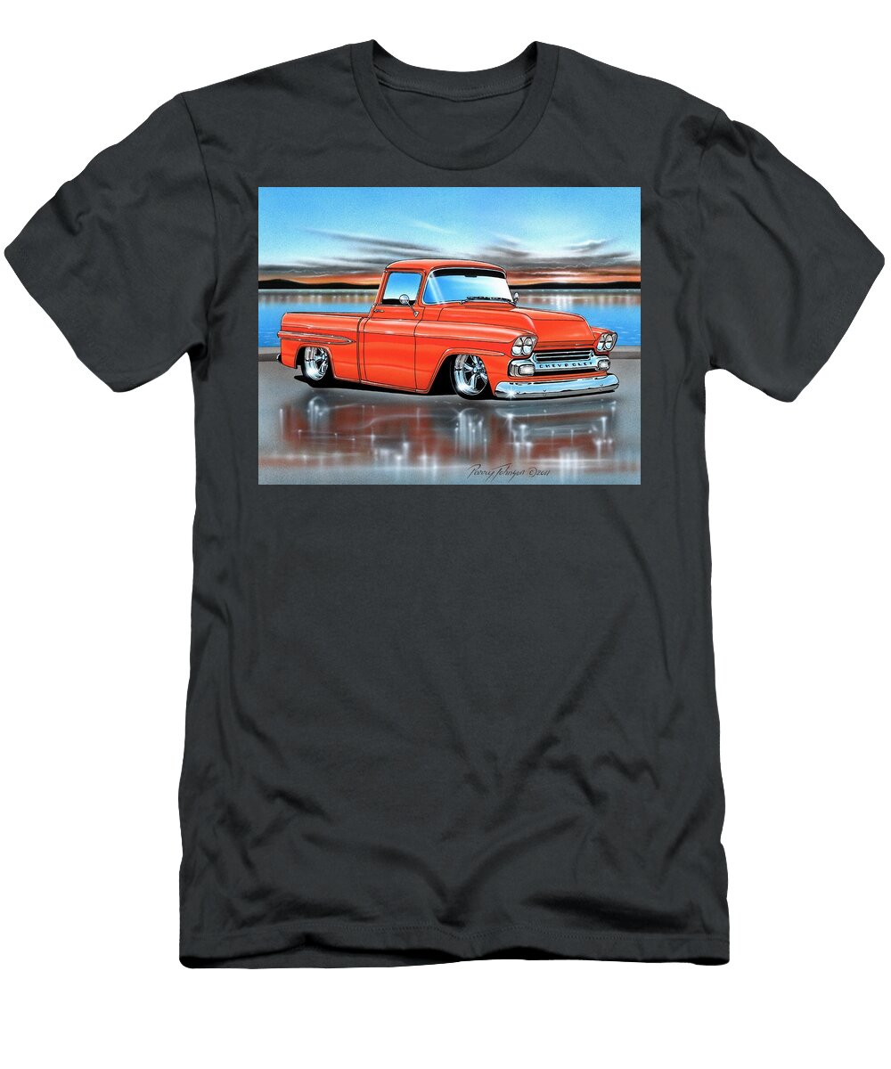 Orange 58 Chevy Fleetside Parry Johnson T-Shirt