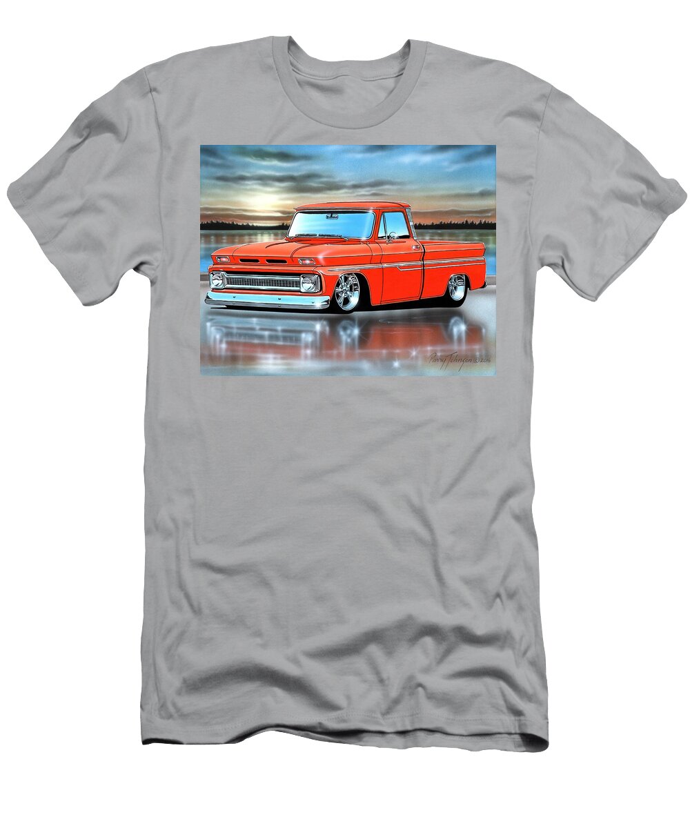 Orange 66 Chevy C10 Fleetside Parry Johnson T-Shirt