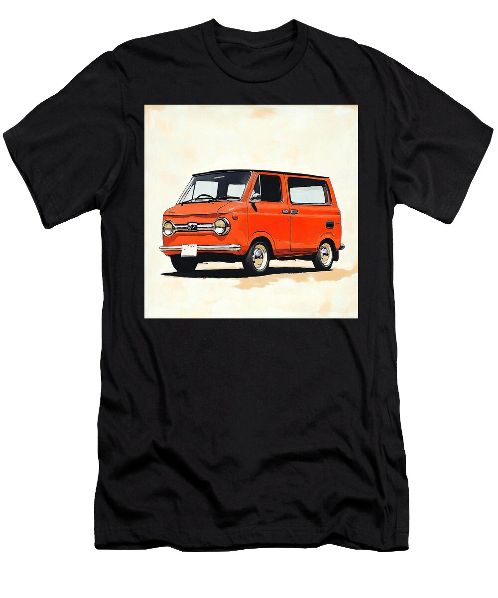 Orange Automobile Vintage Vehicle Daihatsu Hijet 1967 Japan Kei Van Muscle Car Art Retro Car Grayson Sheppard T-Shirt