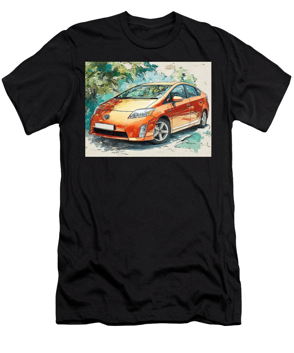 Orange Toyota Prius Illustration Toyota Prius 2010 Hatchback Orange Car Artistic Drawing Vibrant Ora Hollie Love T-Shirt