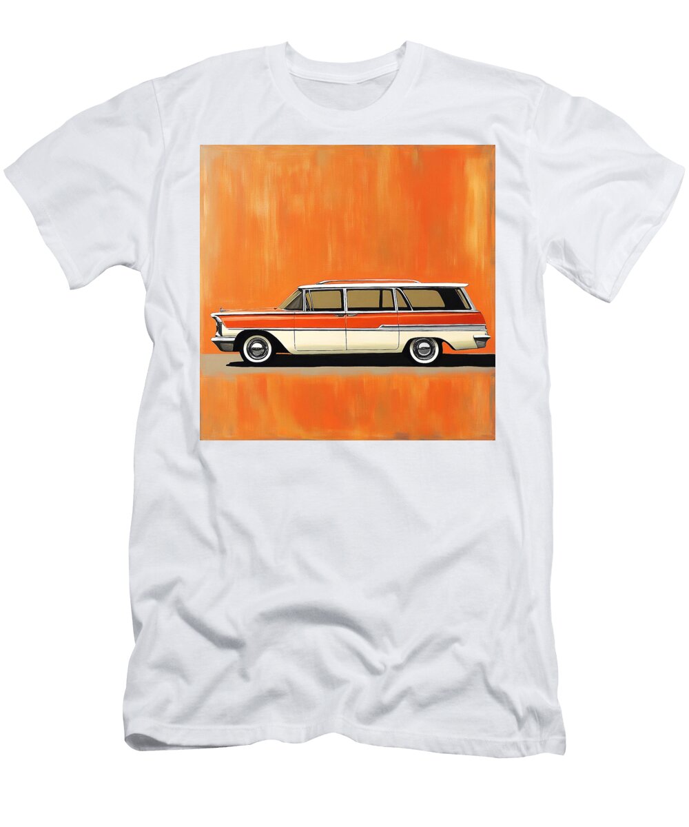 Orange Vehicle Chrysler Pacifica 2016 USA Minivan Muscle Car Art Vintage Car Retro Design Grayson Sheppard T-Shirt
