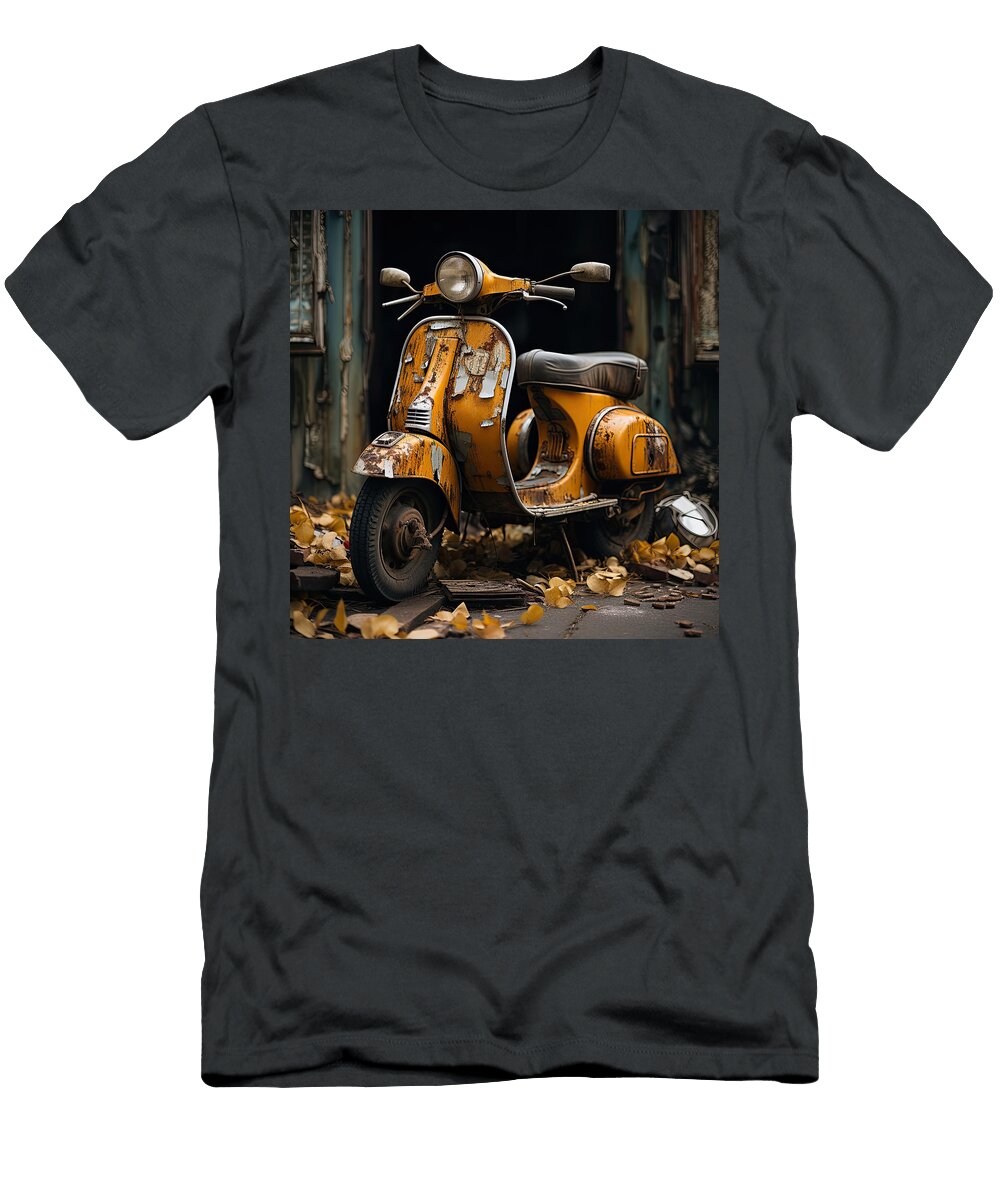 Orange Vespa Italian Scooter N003 Edit Voros T-Shirt