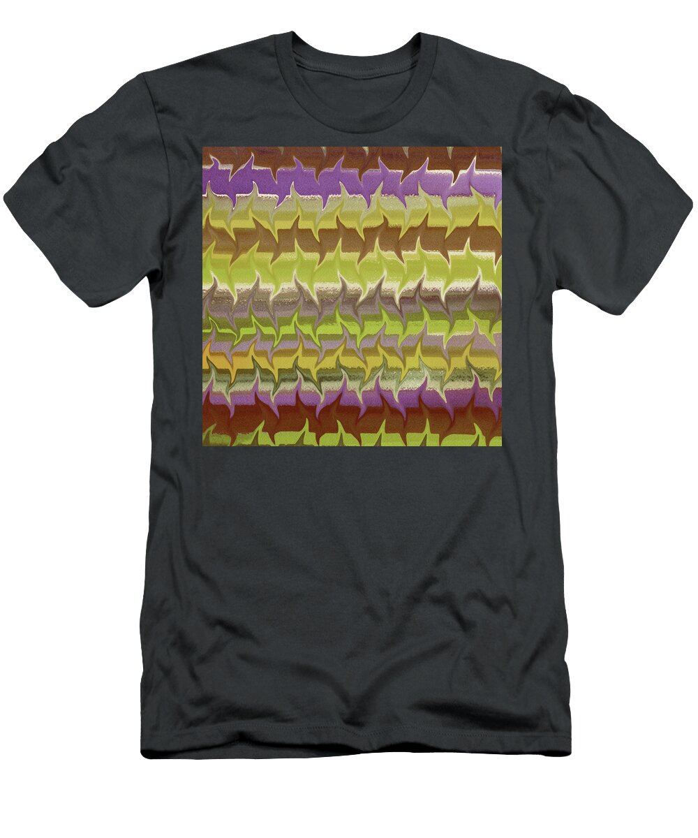 Organic Abstract Swirls and Curves Decorative Green Purple Art Iii Irina Sztukowski T-Shirt