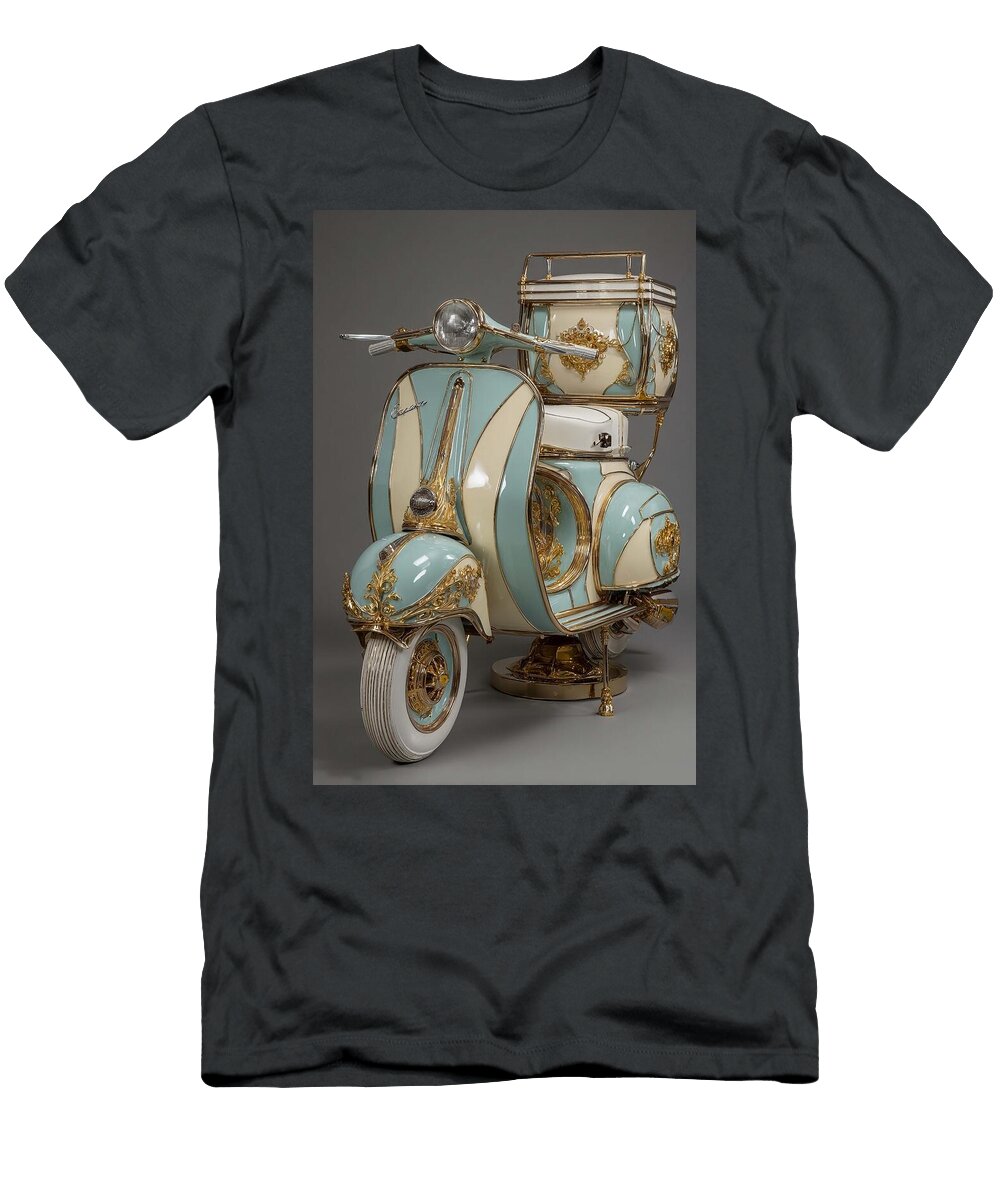 Ornate Vintage Scooter Vintage Vespa Gilded Luna Farmer T-Shirt