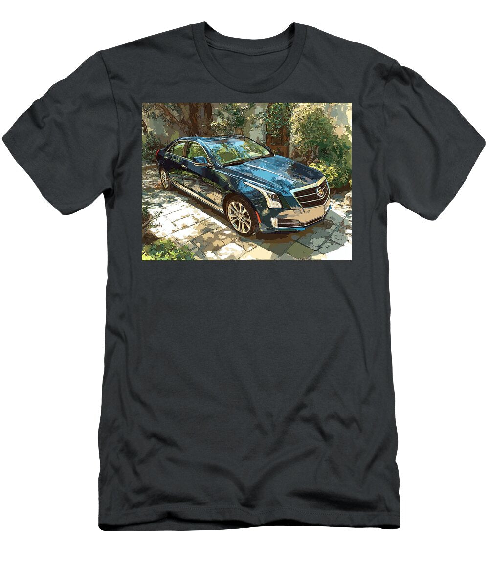 Outdoor Scene Cadillac Ats 2013 Sedan Luxury Car Blue Luxury Car in Garden Hollie Love T-Shirt