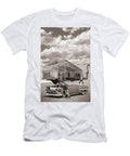 Over Heating At the Sinclair Station Sepia Mike Mcglothlen T-Shirt