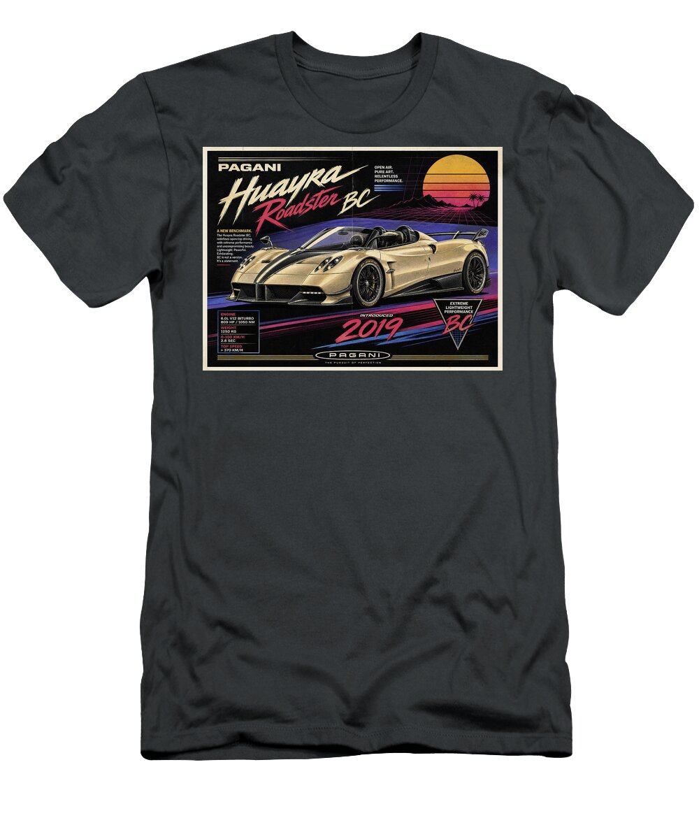 Pagani Huayra Roadster Ad Car Poster Treasure Auto Retro Wall Art Sampadart Gallery T-Shirt