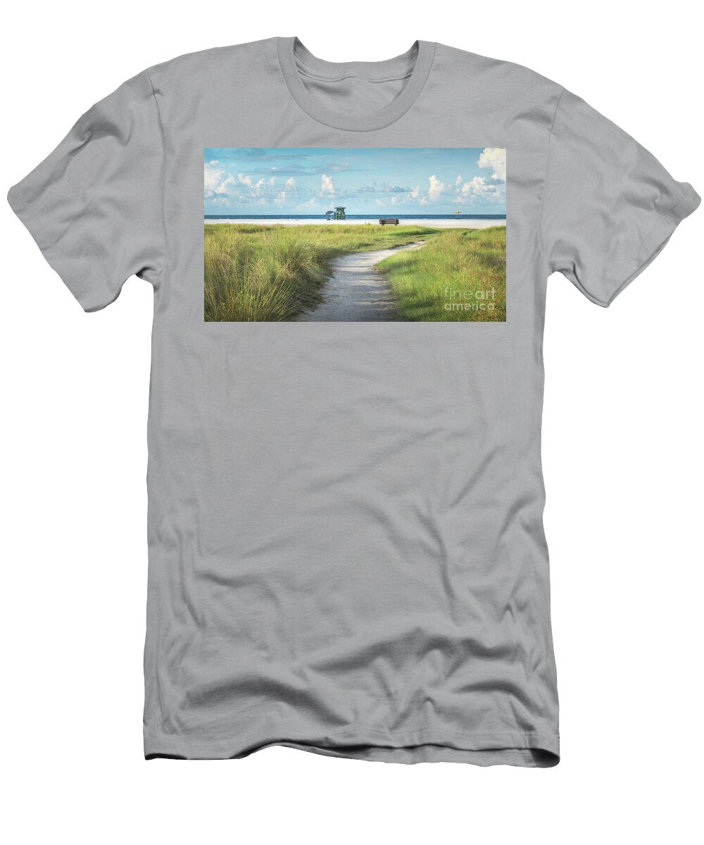 Path to Green Lifeguard Stand Siesta Key Fl Liesl Walsh T-Shirt