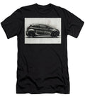 Pencil Sketch of a Black Hatchback Sports Car Toyota Yaris Car Lowell Harann T-Shirt