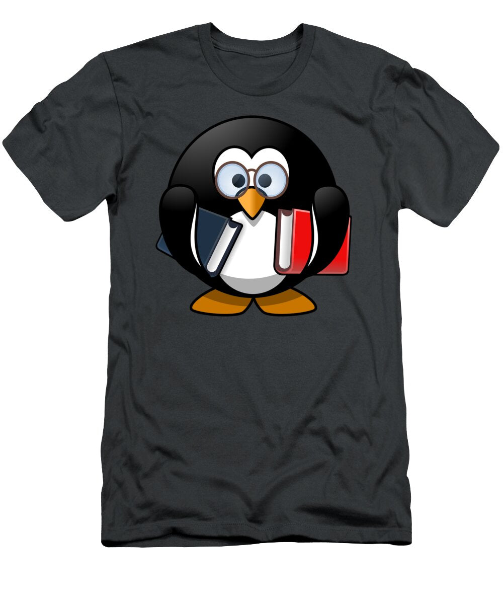Penguin Lover Bookworm Gift for Librarian Teacher Funny Gift Ideas T-Shirt