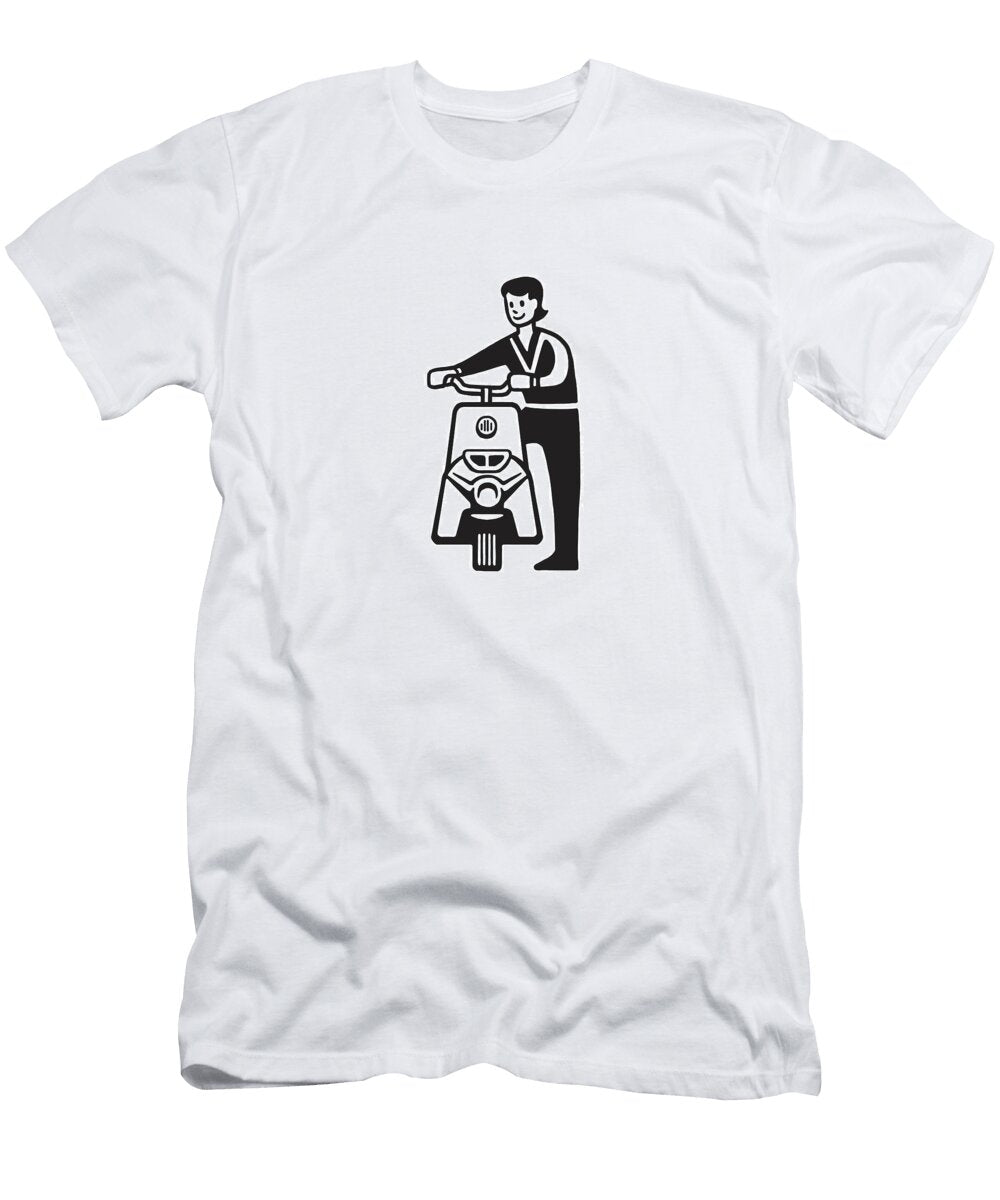 Person Getting on a Scooter Csa Images T-Shirt