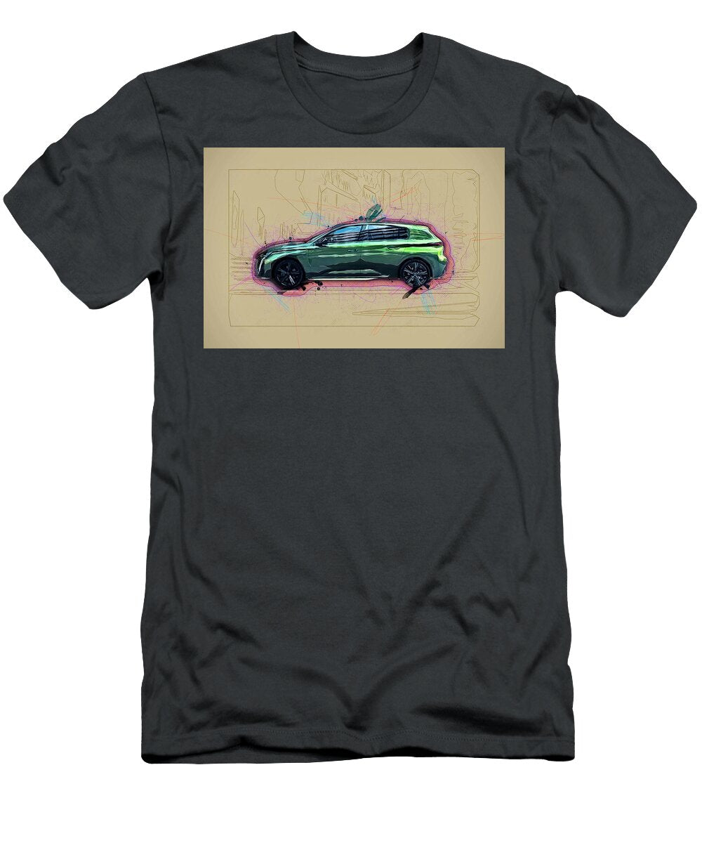 Peugeot 308 2021 Side Exterior Green Hatchback French Cars Ola Kunde T-Shirt