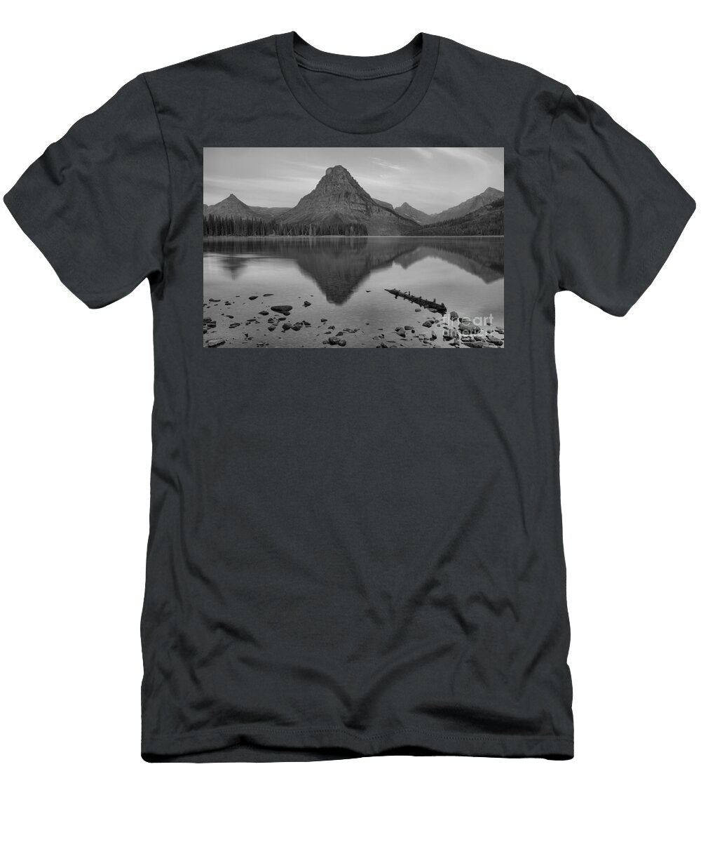 Pink Skies Over Sinopah Black and White Adam Jewell T-Shirt