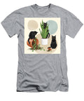 Playful Black Cats with Houseplants Mounir Khalfouf T-Shirt