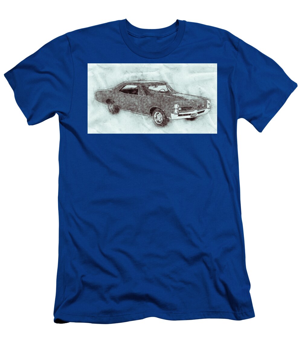 Pontiac Gto 1 1969 Automotive Art Car Posters Studio Grafiikka T-Shirt