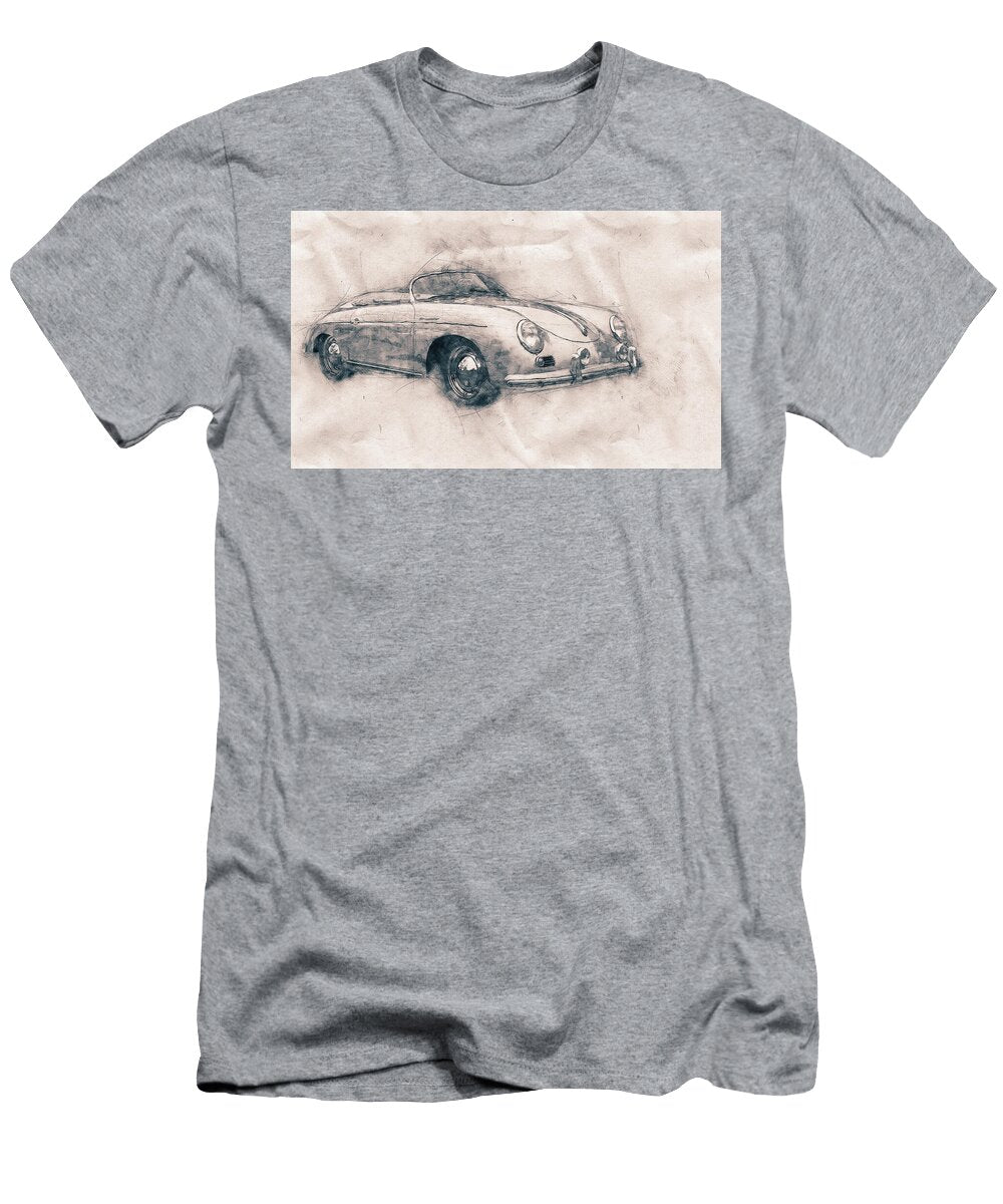 Porsche 356 Luxury Sports Car 1948 Automotive Art Car Posters Studio Grafiikka T-Shirt