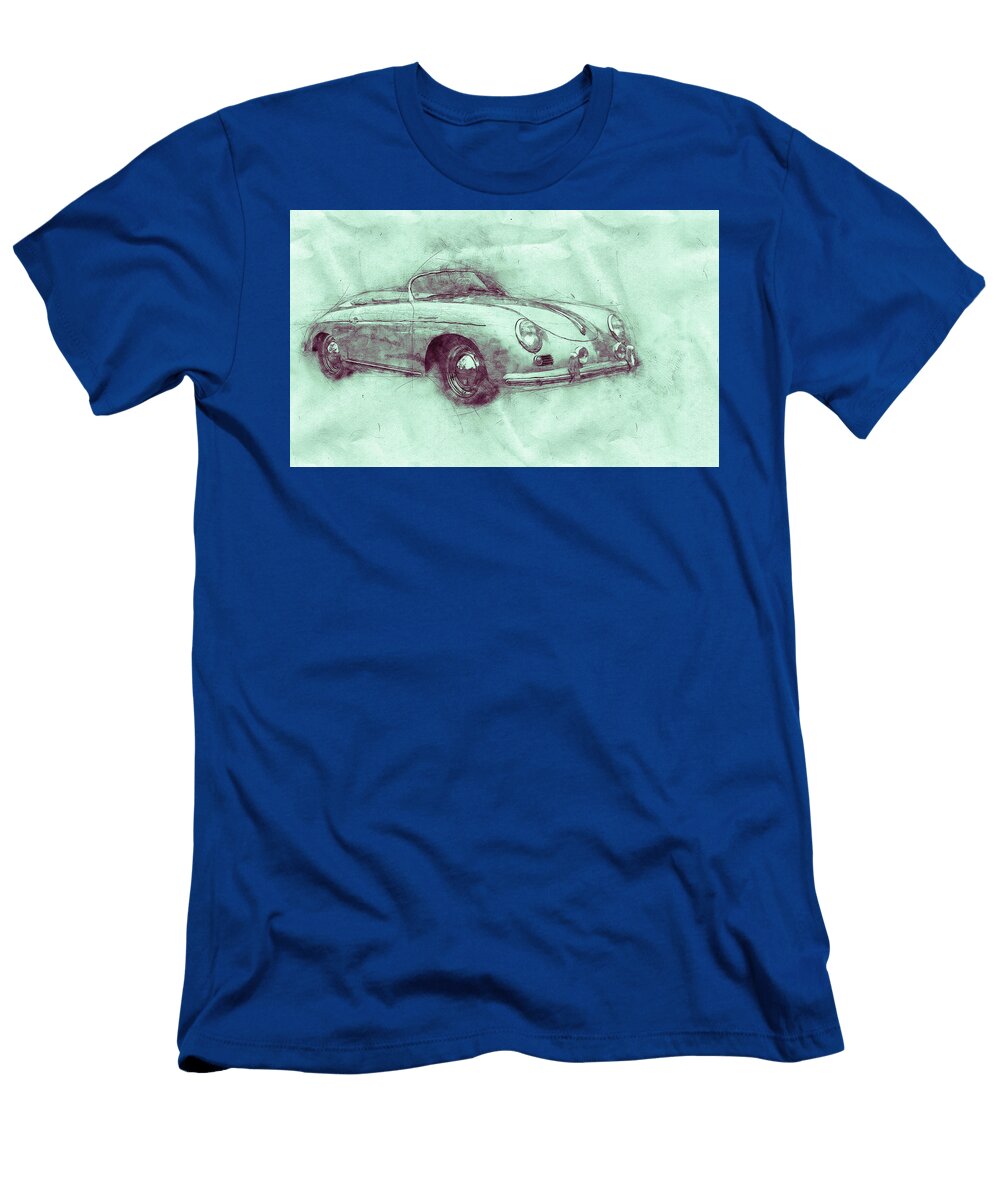 Porsche 356 Luxury Sports Car 3 1948 Automotive Art Car Posters Studio Grafiikka T-Shirt