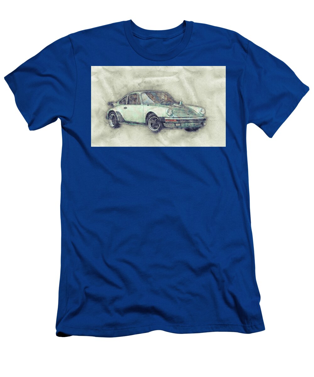 Porsche 911 Sports Car 1 Roadster Automotive Art Car Posters Studio Grafiikka T-Shirt