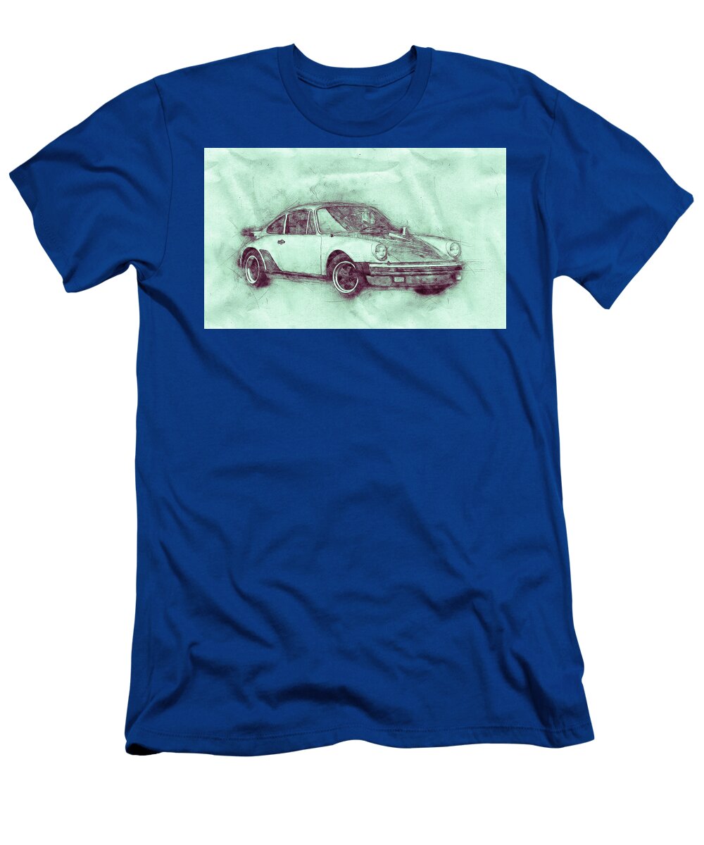 Porsche 911 Sports Car 3 Roadster Automotive Art Car Posters Studio Grafiikka T-Shirt