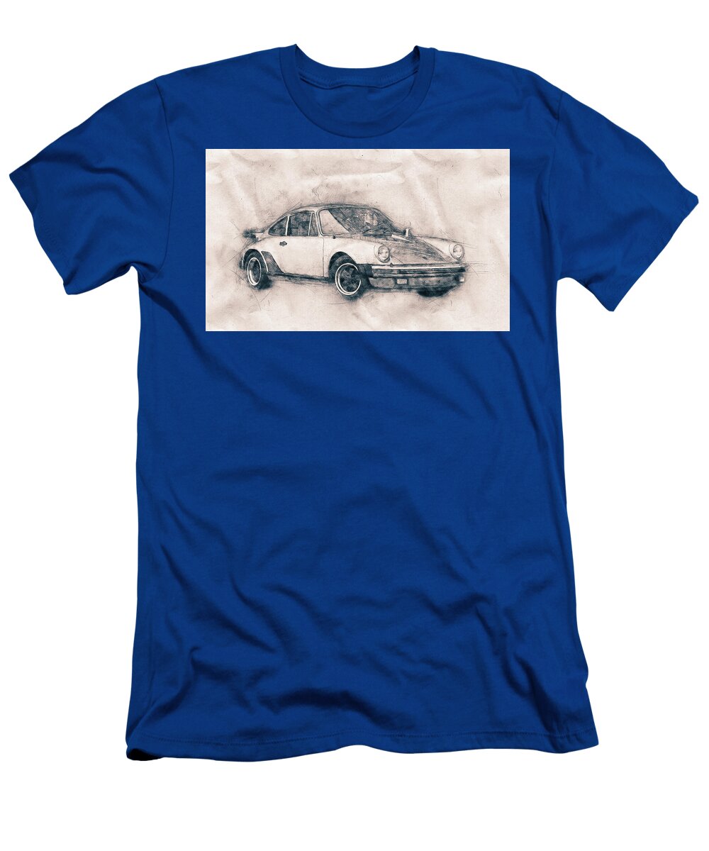 Porsche 911 Sports Car Roadster Automotive Art Car Posters Studio Grafiikka T-Shirt