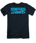 Porsche 966 Taycan Illustration Blue John Cassella T-Shirt