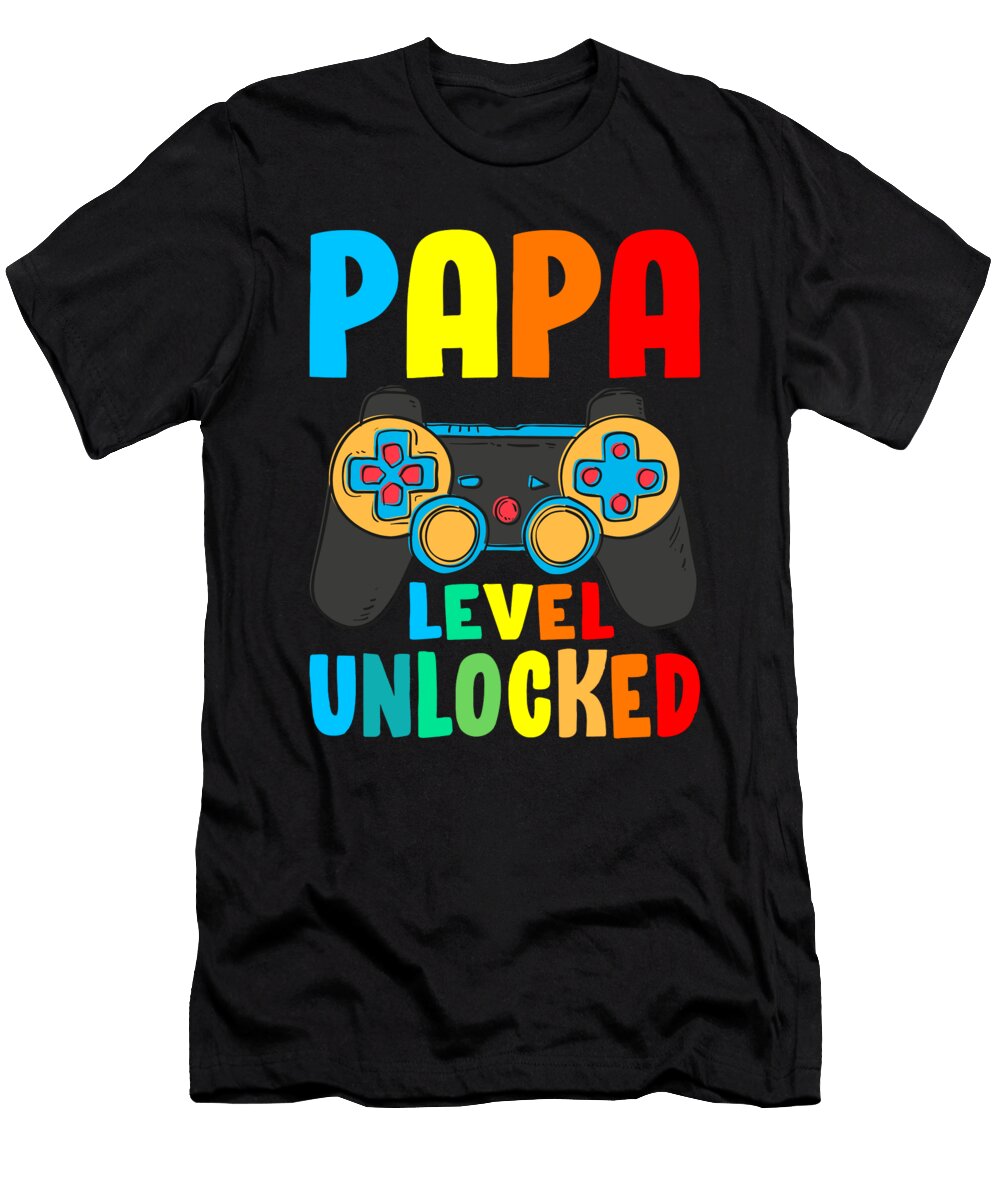 Pregnancy Announcement Papa Level Unlocked Video Game Dhbubble T-Shirt