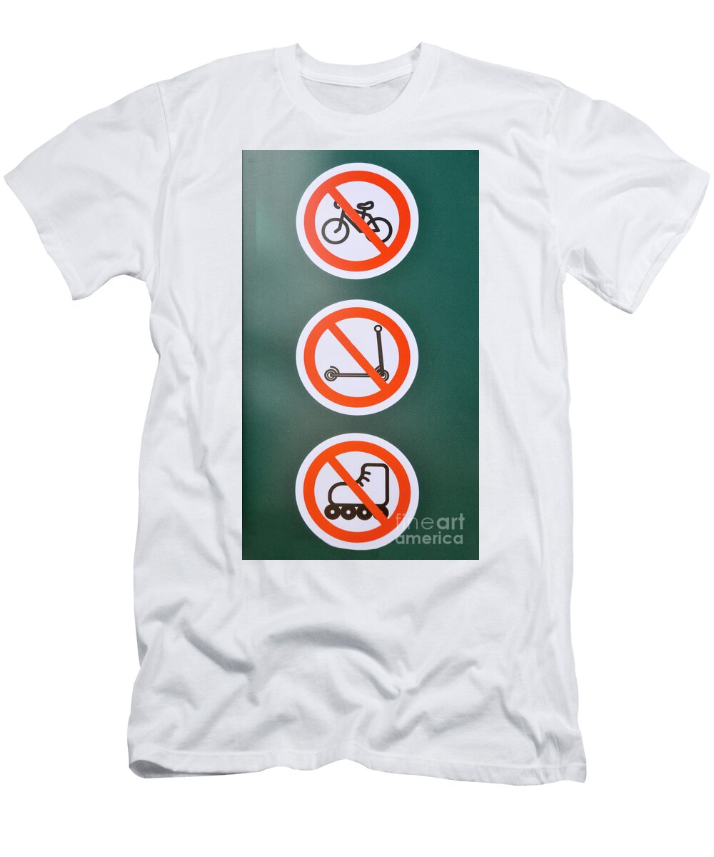 Prohibiting Signs No Bicycles Shay Levy T-Shirt
