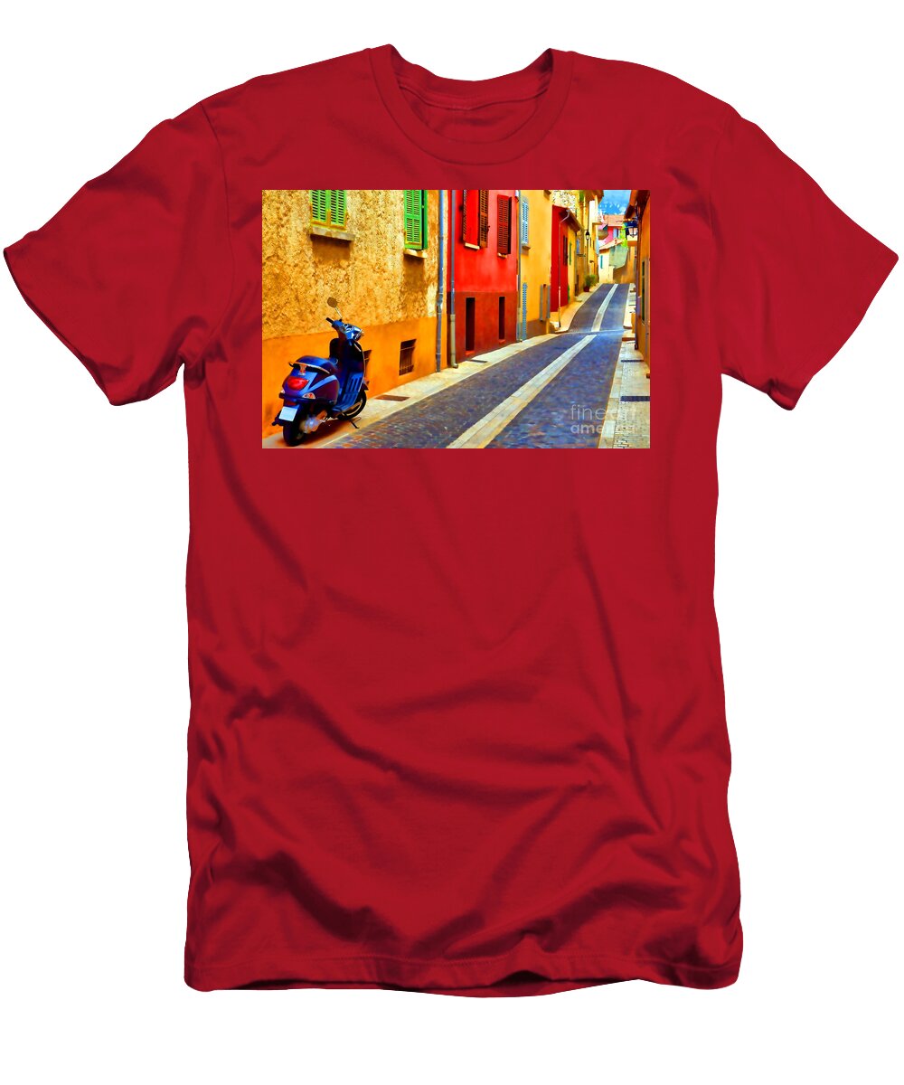 Provence Street with Scooter Olivier Le Queinec T-Shirt