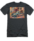 Psychedelic Minivan in Front of a House Saturn Relay 2005 Minivan Floral Design Nature Scene Van in Hollie Love T-Shirt